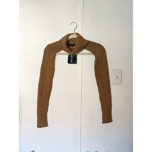 Brown Long Sleeve Turtleneck Shrug